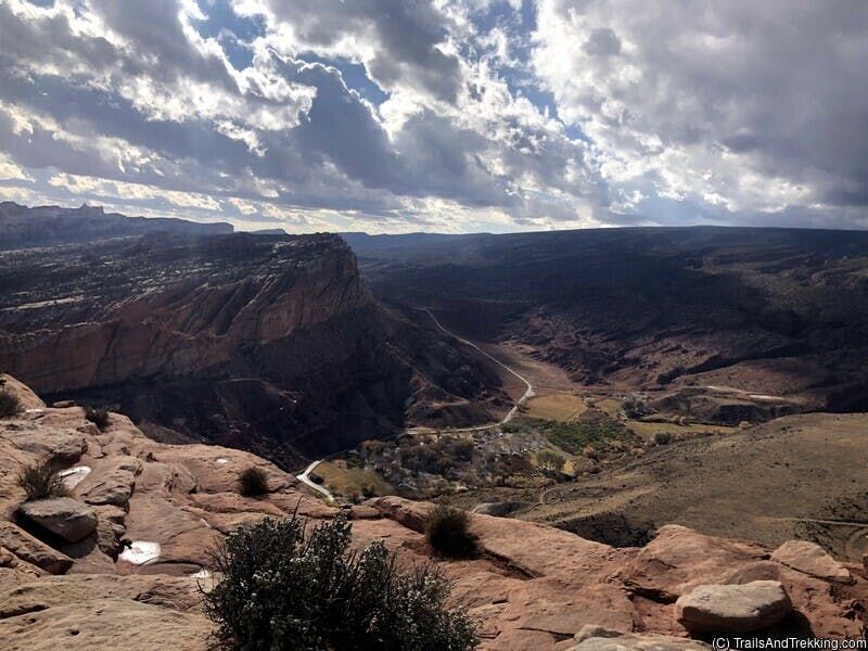 Looking down on Fruita from the Waterpocket Fold, Capitol Reef National Park.