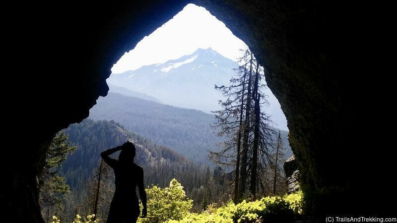 Mt. Jefferson from Triangulation Cave, Oregon.